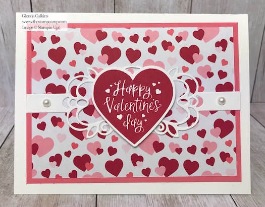 From My Heart Specialty Designer Series Paper One Sheet Wonder technique. Details on my blog here: https://wp.me/p59VWq-aIs #stampinup #heartfeltbundle #thestampcamp #hearts