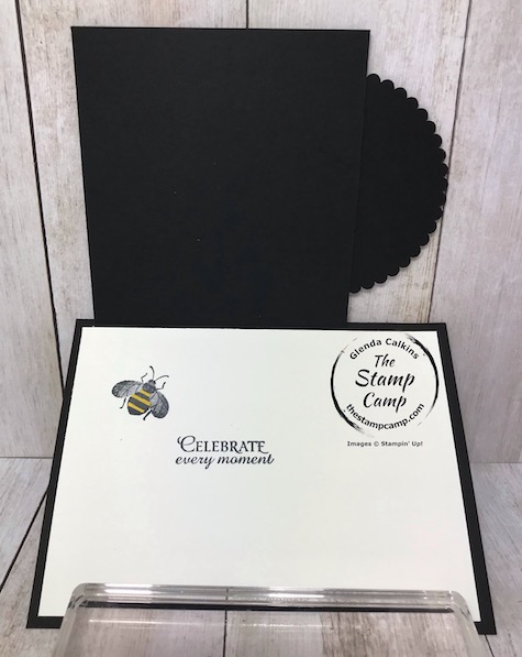 This is the Honey Bee Bundle and the Golden Honey Specialty Designer Series paper from Stampin' UP! Details on my blog here: https://wp.me/p59VWq-aKO #stampinup #thestampcamp #saleabration #honeybee