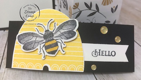 This is the Double Dutch Barn Door fun fold card using the Honey Bee Bundle and the Golden Honey Specialty Designer Series Paper which is FREE during Sale-a-bration. Details are on my blog here: https://wp.me/p59VWq-aKm #stampinup #honeybee #thestampcamp #saleabration