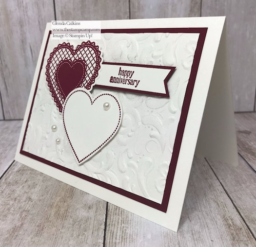 Heartfelt Bundle not just for Valentine's Cards or Projects. How about Anniversary or Wedding? Check out my blog here for details: https://wp.me/p59VWq-aIf #stampinup #heartfeltbundle #thestampcamp 