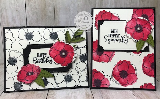 Create your own background papers using the Painted Poppies stamp set. Details can be found on my blog here: https://wp.me/p59VWq-aOv #stampinup #thestampcamp #paintedpoppies #peacefulpoppies