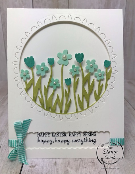 This is the Sending Flowers Dies which coordinates with the Sending you Thoughts free sale-a-bration stamp set. Details can be found on my blog here: https://wp.me/p59VWq-aLN . #stampinup #saleabration #dies #thestampcamp