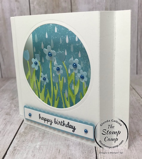 Sending Flowers dies create the perfect Diorama card; plus the Pleased as Punch Designer Paper Works great with this card. Details are on my blog here: https://wp.me/p59VWq-aMj #stampinup #sendingflowers #thestampcamp #dioramacard