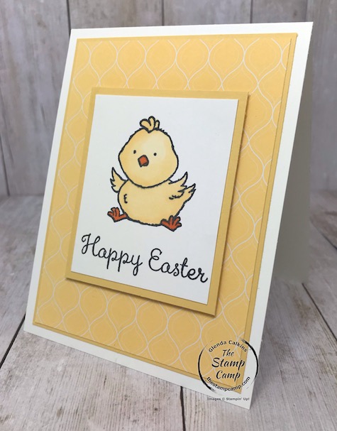 This is the little Easter Chick from the Welcome Easter Stamp Set from Stampin' Up! I'm doing a series of cards featuring this stamp set on my blog. Details are here: https://wp.me/p59VWq-aQF #stampinup #welcomeeaster #easter #thestampcamp