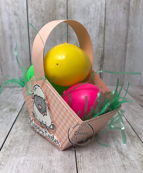 Created this fun Easter Basket using the Welcome Easter Stamp Set from Stampin' Up! Details on my blog here: https://wp.me/p59VWq-aR1 #easter #stampinup #thestampcamp #easterbasket