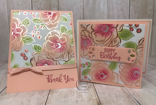 Still playing with the Flowering Foils Specialty Paper which is FREE during Sale-a-bration 2020. Details are on my blog here: https://wp.me/p59VWq-aSp #stampinup #saleabration #thestampcamp #papers
