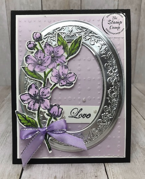 The Forever Blossoms bundle is my featured stamp set for March 2020. Details on today's beautiful mirror framed card can be found on my blog here: https://wp.me/p59VWq-aRf . #stampinup #foreverblossoms #thestampcamp