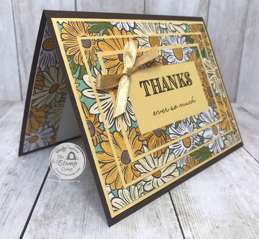 The Ornate Garden Specialty Designer Series Paper paired with the Stitched Rectangles dies create the Perfect Triple Framed card. Details can be found on my blog here: https://wp.me/p59VWq-aXy . #stampinup #tripleframe #ornategarden #thestampcamp