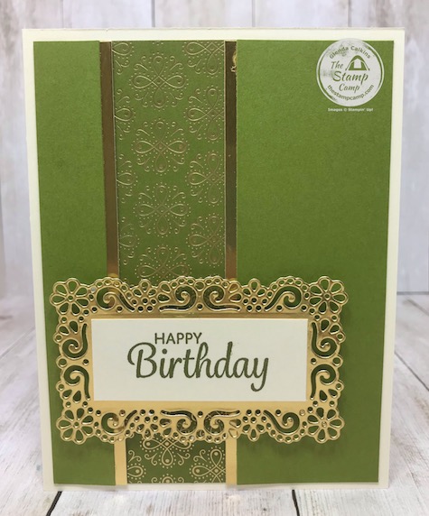 Same Layout done 3 different ways with the Ornate Garden Specialty Designer Series Paper. Details are on my blog here: https://wp.me/p59VWq-aUw #stampinup #ornategarden #layouts #thestampcamp