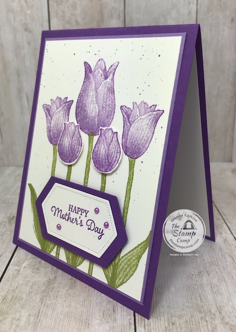 The timeless tulips is the perfect stamp set to do the two tone stamping technique. Details are on my blog here: https://wp.me/p59VWq-aXo . #stampinup #technique #thestampcamp #tulips