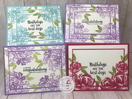 This is the Double Time and Triple Time Techniques. These techniques make super simple quick and easy cards. Details and video are on my blog here: https://wp.me/p59VWq-aV9 . #stampinup #techniques #thestampcamp #doubletime