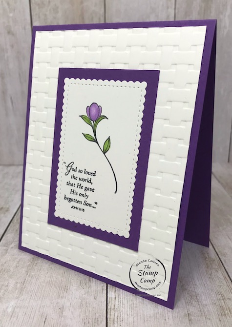 A simple stamped card using the His Grace stamp set. Details are on my blog here: https://wp.me/p59VWq-aTU . #stampinup #thestampcamp #easter #hisgrace