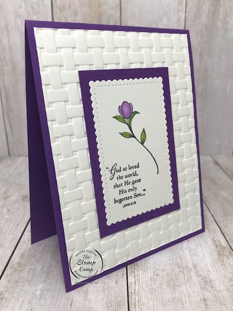 A simple stamped card using the His Grace stamp set. Details are on my blog here: https://wp.me/p59VWq-aTU . #stampinup #thestampcamp #easter #hisgrace