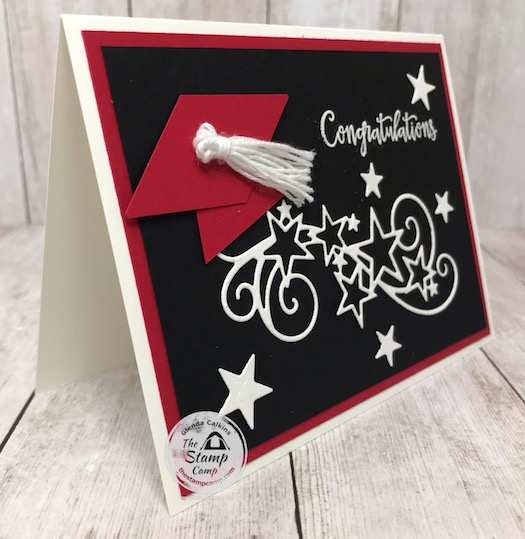 Are you in need of a graduation card? Don't know where to begin and don't have much in supplies? Do you have the Tailored Tag Punch? If so you can create a graduation hat so easy. Visit my blog here for details: https://wp.me/p59VWq-aZp. #stampinup #graduation #tailoredtag #thestampcamp