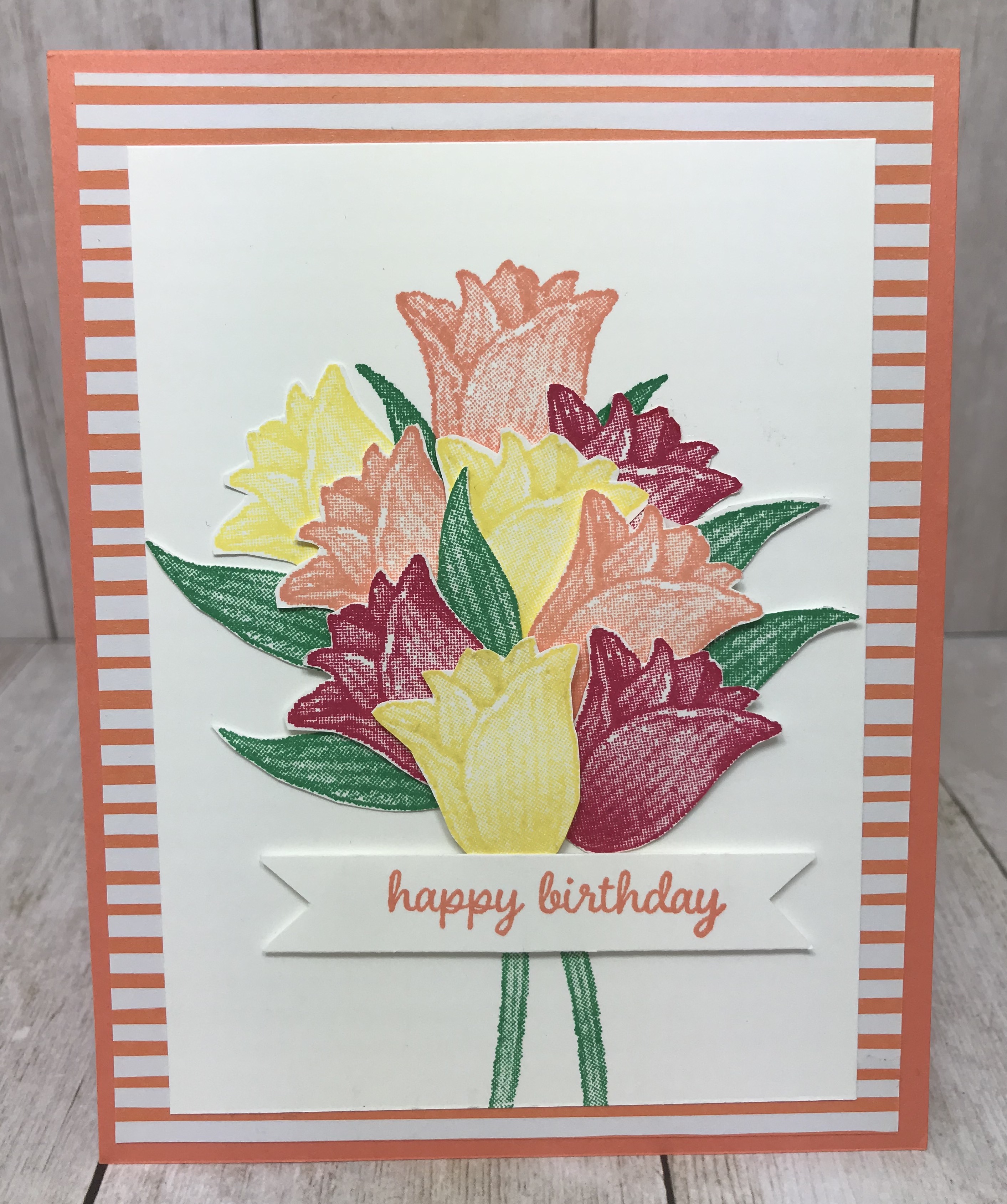 This is a team stamp camp card done by Julie Carte. My challenge for April was Simple Stamping. Details are on my blog here: https://wp.me/p59VWq-aYX #stampinup #thestampcamp #simplestamping