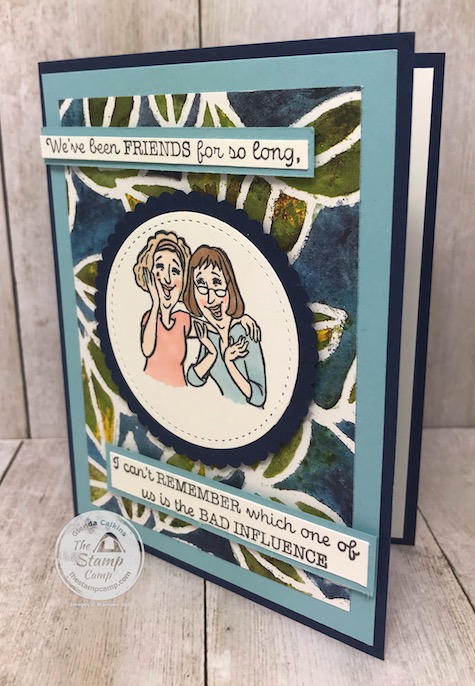 The Young At Heart Stamp Set features a huge cake, girls having fun, and happy chatter. Because some things never change. This set is retiring June 2, 2020. Details are on my blog here: https://wp.me/p59VWq-aXU #stampinup #retiredyoungatheart #thestampcamp