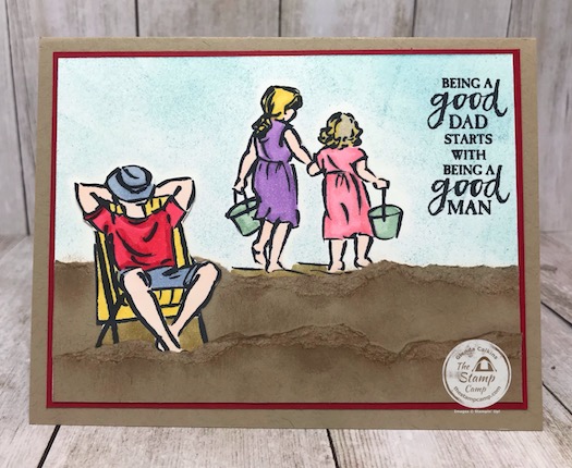 A good man stamp set pairs really well with the Beautiful Moments stamp set from Stampin' Up! I'm not that great at creating scenic cards but I think this one turned out okay seeings how I haven't done a lot of these before. A little paper tearing, sponging and some blends and it came together okay. Details are on my blog here: https://wp.me/p59VWq-bik #stampinup #thestampcamp #glendasblog #fathersday