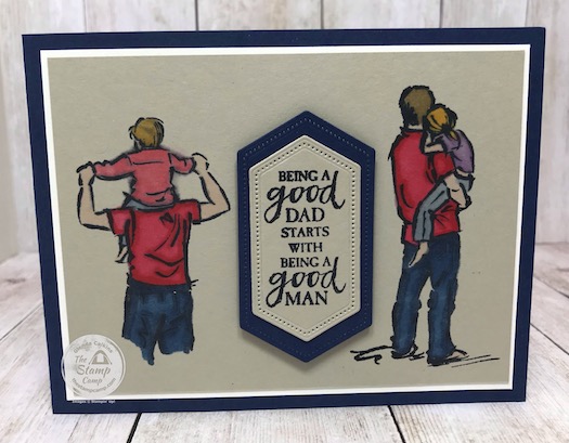 A Good Man stamp set makes perfect masculine cards for birthday's, fathers day, any occasion that is centered around family and a good man. Details are on my blog here: https://wp.me/p59VWq-bis #stampinup #goodman #thestampcamp #glendasblog