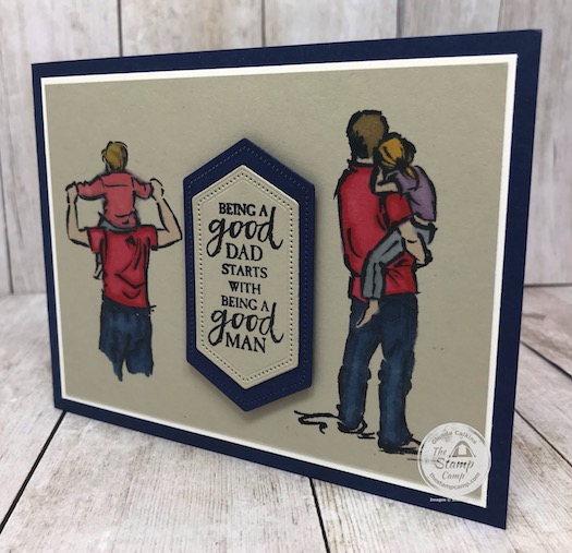 A Good Man stamp set makes perfect masculine cards for birthday's, fathers day, any occasion that is centered around family and a good man. Details are on my blog here: https://wp.me/p59VWq-bis #stampinup #goodman #thestampcamp #glendasblog