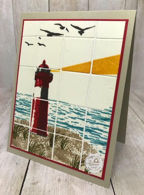 The Best Plaid Builder Dies from Stampin' Up! are not just to create plaid backgrounds and papers. Did you know that you can create faux tile with this die as well? Well you can! Visit my blog here for details: https://wp.me/p59VWq-biG. #stampinup #bestplaiddies #thestampcamp #fauxtile