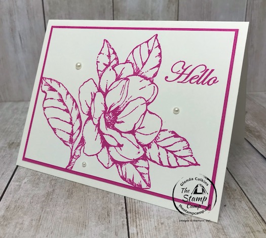 Do you love pink? I'm a pink girl and the New Magenta Madness In Color from Stampin' Up! is right up my alley. This is done with the Good Morning Magnolia stamp set. Details are on my blog here: https://wp.me/p59VWq-bhu. #magnolia #magentamadness #thestampcamp #stampinup