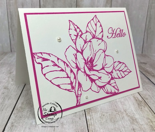 Do you love pink? I'm a pink girl and the New Magenta Madness In Color from Stampin' Up! is right up my alley. This is done with the Good Morning Magnolia stamp set. Details are on my blog here: https://wp.me/p59VWq-bhu. #magnolia #magentamadness #thestampcamp #stampinup
