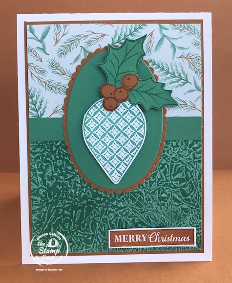What fun technique do you see on this card? The technique I used on this card is an oldie but a goodie! I'm on a mini vacation and have limited supplies so had to look around my kitchen for something to use to create a background. Have you figured it out? See my blog post here for details: https://wp.me/p59VWq-bm9. #stampinup #technique #thestampcamp #christmas