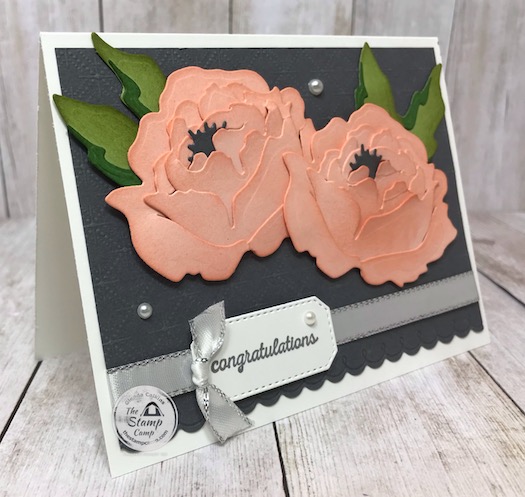 The Prized Peony Bundle from Stampin' Up! is so pretty and fun to work with. The dies are so easy to assemble and the Peony is almost 3D with all the layering. Add a little sponging to the flower before assembling and it comes together in a beautiful flower. Details are on my blog here: https://wp.me/p59VWq-bkB. #stampinup #thestampcamp #prizedpeony