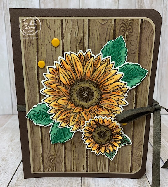 The Celebrate Sunflowers is my featured stamp set of the month for August 2020. This month's featured PDF file is just the ticket for a great gift idea for those who have everything or love crafty gifts. This is a portfolio with 4 coordinating cards and envelopes all done in the Celebrate Sunflower bundle. So beautiful in person. Details on how you can get the PDF file are on my blog here: https://wp.me/p59VWq-bns. #stampinup #celebratesunflowers #thestampcamp #glendasblog