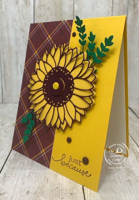 Color Challenge! Do you enjoy a Color Challenge? This week I posted a color challenge on my team facebook page Creating with Team Stamp Camp and the color challenge was to use Blackberry Bliss, Crushed Curry and Shaded Spruce with a neutral. I had a strip of left over Designer Paper and since the Celebrate Sunflower bundle is my featured stamp set this month I went with it. Details are on my blog here: https://wp.me/p59VWq-boq. #stampinup #thestampcamp #celebratesunflowers