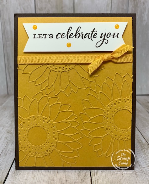 The Celebrate Sunflowers is my featured bundle for August. Each and every Thursday night is August 2020 I go live on my Facebook page or YouTube Channel bringing you another card or project using it. This is what I call a creating a textured background with Intricate Dies. Details are on my blog here: https://wp.me/p59VWq-bpV. #stampinup #celebratesunflowers #thestampcamp