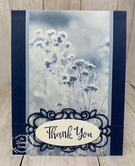 The Feels Like Frost Designer Series Paper from Stampin' Up! looks just like it sounds; beautiful prints reminding me of the beauty of the Winter season. But, don't just think Winter with these beautiful prints as pairing them with the Detailed Bands Dies can turn it from Winter theme to any occasion you need. Details are on my blog here: https://wp.me/p59VWq-bp1. #stampinup #thestampcamp #feellikefrost