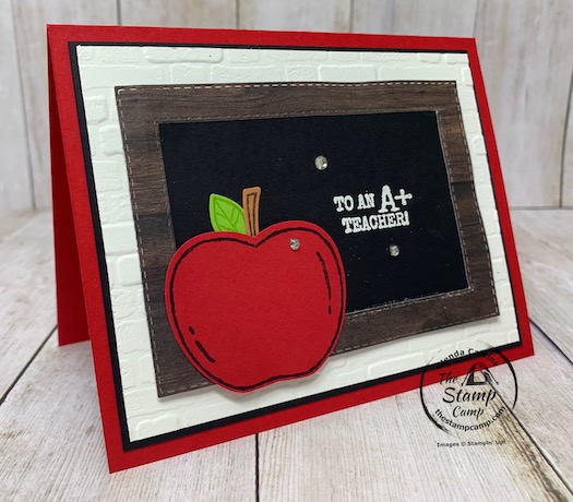 To An A+ Teacher! Welcome Back! Who wouldn't love to receive this card welcoming them back to the class room whether it is a virtual classroom or in person; it is a beautiful card to let those teachers know we love them and are always thinking of them! Details are on my blog here: https://wp.me/p59VWq-bqQ. #thestampcamp.com #stampinup #teachers #harvesthellos
