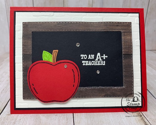 To An A+ Teacher! Welcome Back! Who wouldn't love to receive this card welcoming them back to the class room whether it is a virtual classroom or in person; it is a beautiful card to let those teachers know we love them and are always thinking of them! Details are on my blog here: https://wp.me/p59VWq-bqQ. #thestampcamp.com #stampinup #teachers #harvesthellos