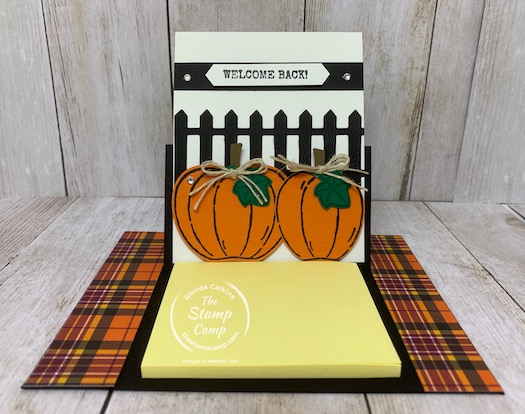 Harvest Hellos combined with the Autumn Wheelbarrow Dies create the perfect Fall cards for gift giving or just because. The fence die from the Autumn Wheelbarrow Dies is perfect for scrapbooking your fall pages as well. There is so much you can do with these dies. Details are on my blog here: https://wp.me/p59VWq-br5. #stampinup #dies #thestampcamp #fall