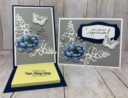A beautiful gift for a beautiful friend - Who wouldn't love to receive this beautiful card and sticky note easel pad holder. The perfect gift for a teacher to place on her desk or maybe give as a birthday gift. Details are on my blog here: https://wp.me/p59VWq-bpM. #stampinup #thestampcamp #glendasblog #easelcard