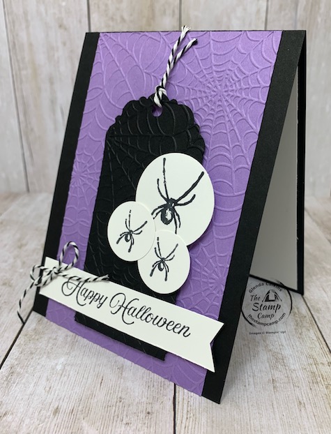 Creating with Team Stamp Camp has a sketch challenge this week and I thought I should do my take on it. The sketch makes you think Christmas but I saw Halloween. This is the Hallows Night Magic Bundle with the Cobwebs 3D embossing folder. Details are on my blog here: https://wp.me/p59VWq-bsI. #stampinup #hallowen #sketchchallenge #thestampcamp