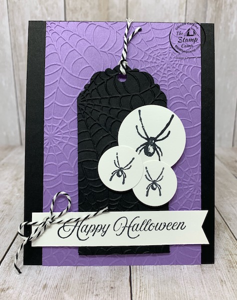 Creating with Team Stamp Camp has a sketch challenge this week and I thought I should do my take on it. The sketch makes you think Christmas but I saw Halloween. This is the Hallows Night Magic Bundle with the Cobwebs 3D embossing folder. Details are on my blog here: https://wp.me/p59VWq-bsI. #stampinup #hallowen #sketchchallenge #thestampcamp