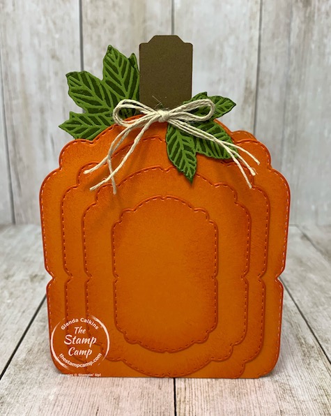 Today's Make It Monday project is a Pumpkin Treat Holder created using various dies and punches. This adorable pumpkin comes together in no time and can be filled with treats or empty and used as a decoration the choice is yours. Details are on my blog here: https://wp.me/p59VWq-bt2. #stampinup #pumpkin #punches #dies #thestampcamp
