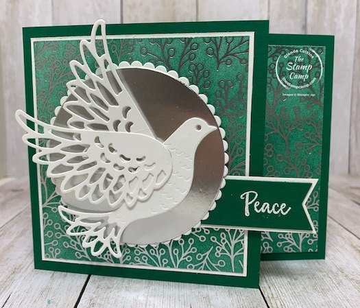 The Dove of Hope stamp set is a beautiful stamp set for this holiday season. Today's card has a bit of a technique to it and a tip on the image Peace, Joy, Hope. Details are on my blog here: https://wp.me/p59VWq-bwS. #stampinup #thestampcamp #doveofhope #christmas