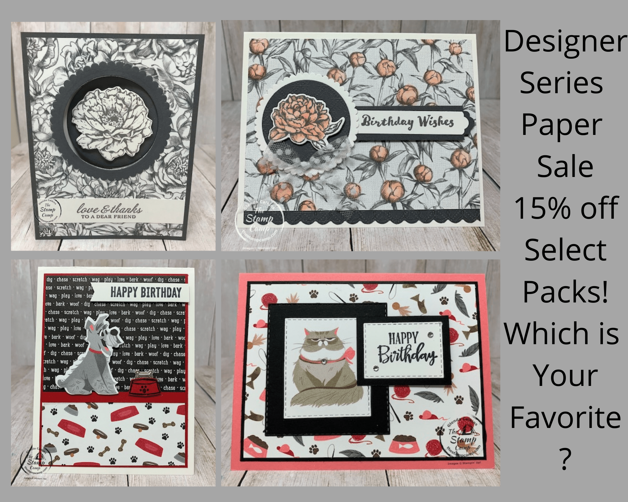 Designer Series Paper sale going on for the month of October 2020. During this sale you can get select Designer Series Paper packs at 15% off. See my blog here for the details: https://wp.me/p59VWq-bvs. #stampinup #designerpaper #thestampcamp