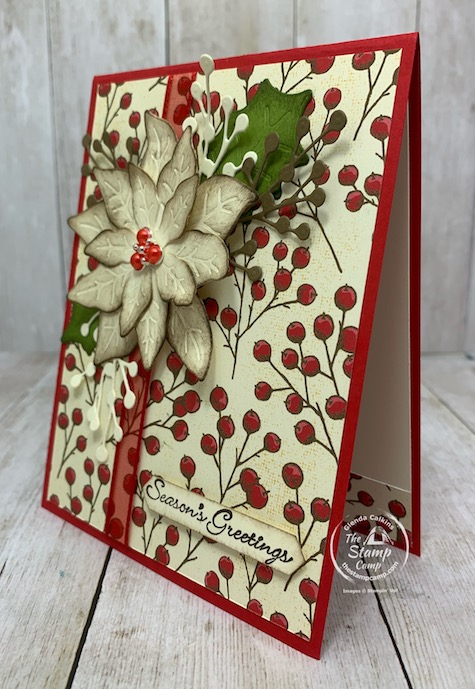 Saturday Sketch challenge using Splitcoaststampers sketch for October 2020. I used the Poinsettia Place bundle to create my card. More details can be found and ordering available on my blog here: https://wp.me/p59VWq-bwr. #stampinup #thestampcamp #poinsettia
