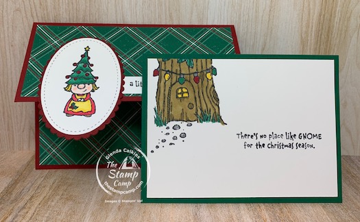 Fun Fold Friday featuring the Gnome for the Holiday's Stamp Set. This fun Gnome set is a sweet different set for your Christmas cards and today's fun fold can be a multipurpose fold; gnome what I'm talking about? Check it out! #stampinup #thestampcamp #gnomeforchristmas #christmascard #funfold