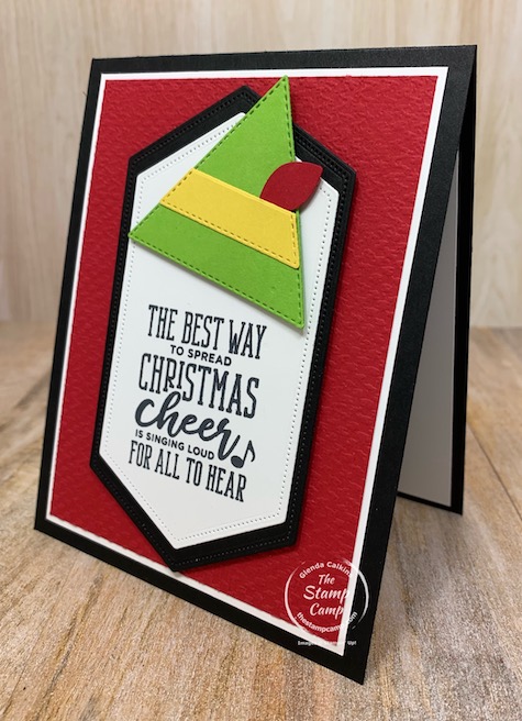 It is Make It Monday and this week it is creating an Elf Hat using the Stitched Triangle Dies from Stampin' Up! The sentiment is from the Christmas Means More stamp set which reminds me of the Christmas Movie Elf with Will Ferrell. #stampinup #thestampcamp #dies