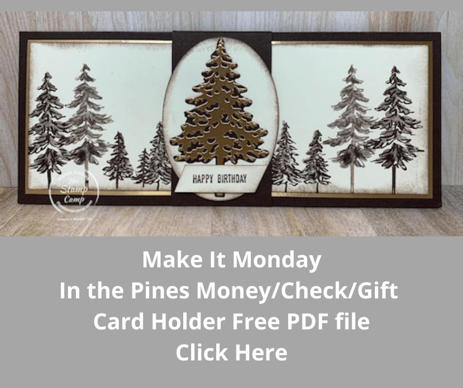 My Customer Appreciation PDF file for November 2020 is the In The Pines Bundle and this month's cards were created by Sara. She did an awesome job and all the cards have a bit of a tip or technique to them and all masculine. More details can be found on my blog here: https://wp.me/p59VWq-bzi. #stampinup #thestampcamp #masculine