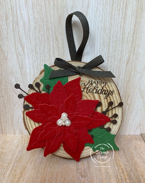 Make your own ornaments this year for yourself or to give as a gift. It is the season to create and share from home. These wooden ornaments turned out so beautiful and will be enjoyed for years to come. #stampinup #thestampcamp #ornament #DIY
