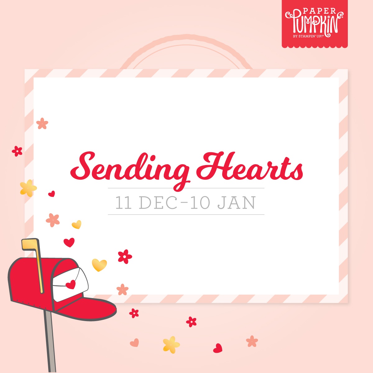 The Stampin' Up! Paper Pumpkin Kit for January 2021 is called Sending Hearts and besides making 8 cards with envelopes you can purchase the add on kit and create 20 mini boxes with tags for only $8.00! #stampinup #paperpumpkin #thestampcamp