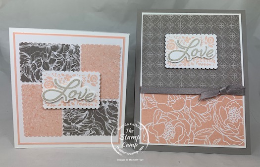 The Festive Post stamp set makes a great set to use for a Wedding or Anniversary Gift Card or Money Holder. The Peony Garden Designer Series Papers help to pull off this beautiful Gift Card or Money Holder. #thestampcamp #stampinup #peonygarden #moneyholder