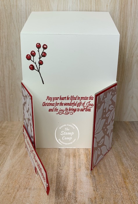 It's Fun Fold Friday and today I have the Double Dutch Fun Fold Card. This might be new to you or an old fun fold. Either way this is a fun card to create and with the Stampin' Up! Poinsettia Petals Bundle and the Stampin' Up! Plush Poinsettia Specialty Papers makes this card a stunner to be sure! #thestampcamp #stampinup #funfold #technique