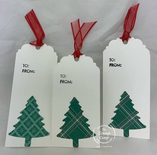 Do you have punches? Do you have Printed Papers? Do you have a Tag Topper Punch? Then you have all the makings for some quick and easy gift tags. Don't stress about making them pretty let the designer paper and the punches do that for you. #tags #christmastags #thestampcamp #stampinup